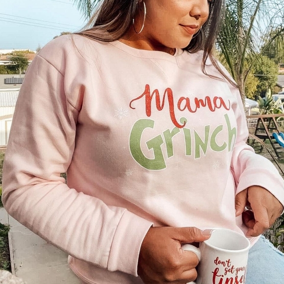 Sweaters - NEW "MAMA GRINCH" Christmas Holiday Pink Sweater